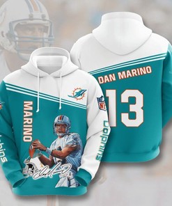 Miami Dolphins 13 Dan Marino 21 Unisex 3D Hoodie Gift For Fans