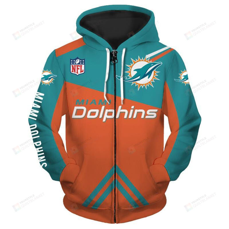 Miami Dolphins 3D All Over Print Hoodie, Zip-Up Hoodie For Fan