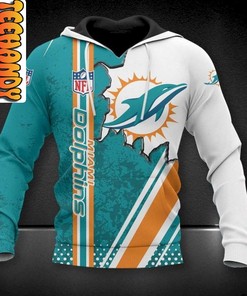 Miami Dolphins 3D Football NFL Hoodie