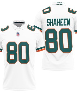 Miami Dolphins Adam Shaheen #80 Nfl American Football White 2019 Alternate Game Polo Shirt