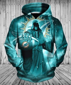 Miami Dolphins Death Skull 3D Hoodie Mer