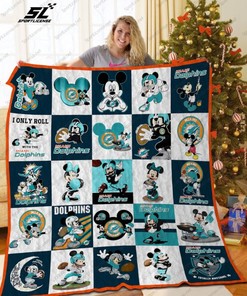 Miami Dolphins Disney Gift Quilt Blanket Bedding Set