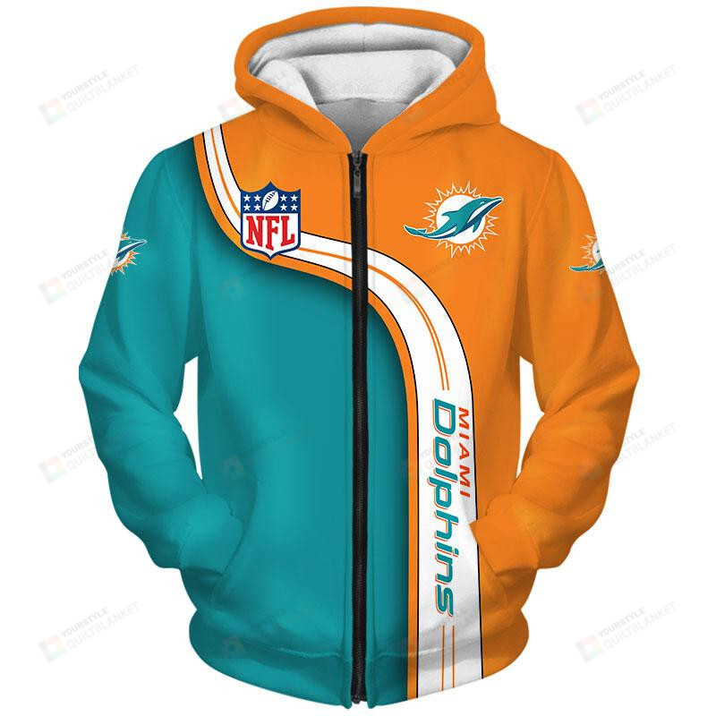 Miami Dolphins Fan Zip-Up Hoodie Gifts for Fans