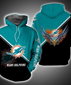 Miami Dolphins Fire Eagle 3D Print Hoodie