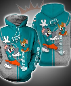 Miami Dolphins Ft. Tom And Jerry 3D Printed Hoodie