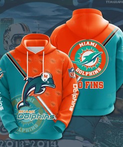 Miami Dolphins Go Fins 3D All Over Print Hoodie, Zip-Up Hoodie