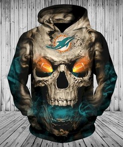 Miami Dolphins Hoodie 3D Apparel Skullho Full Print