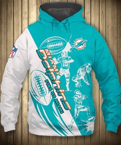 Miami Dolphins Hoodie 3D Cartoon Player Cute Zip Hoodie