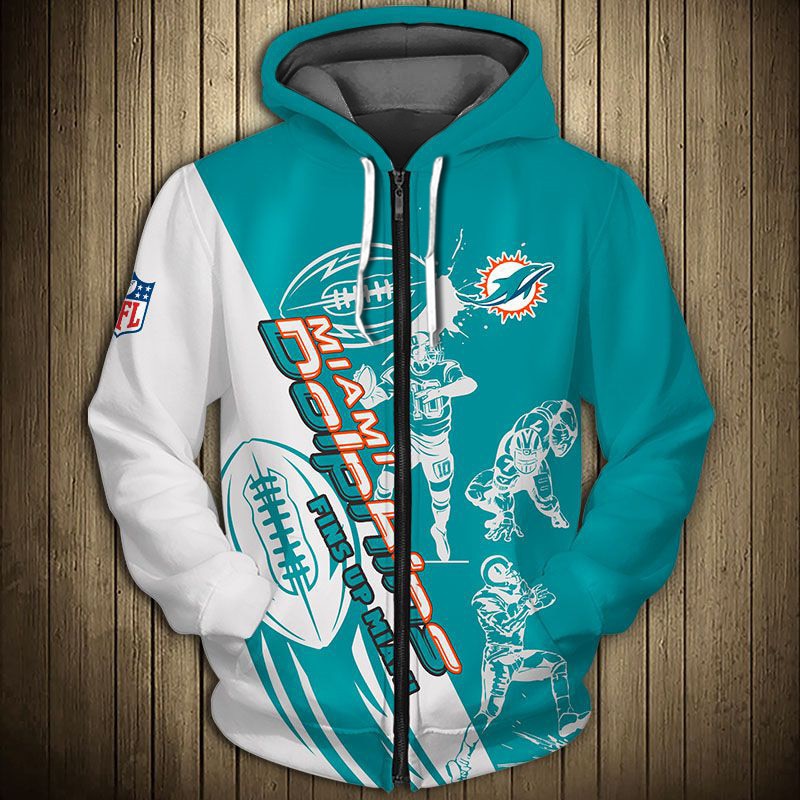 Miami Dolphins Hoodie 3D Cartoon Player Cute Zip Hoodie - Image 3