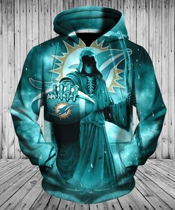 Miami Dolphins Hoodie 3D Death Skull