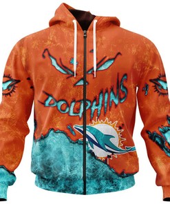 Miami Dolphins Hoodie 3D Devil Eyes Gift for Fans