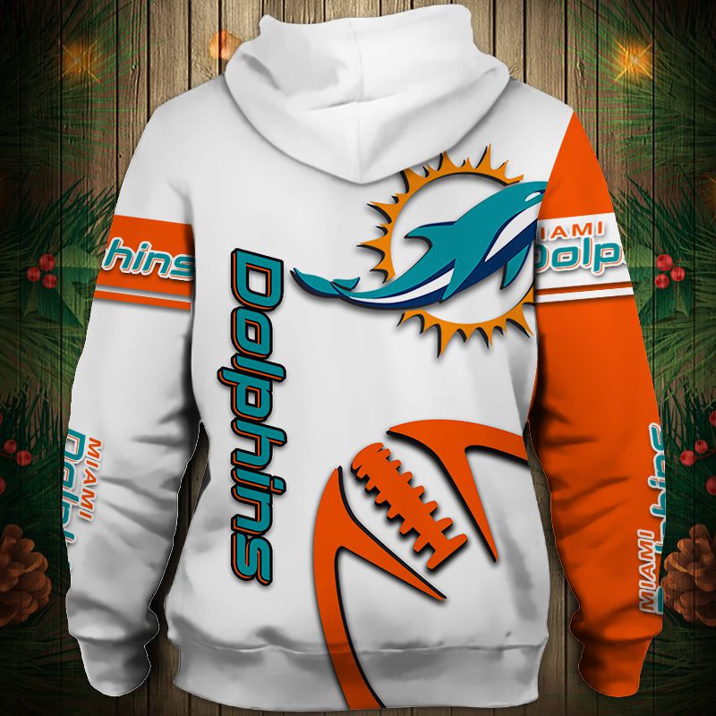 Miami Dolphins Hoodie 3D Graphic Balls Zip Hoodie Pullover - Image 2