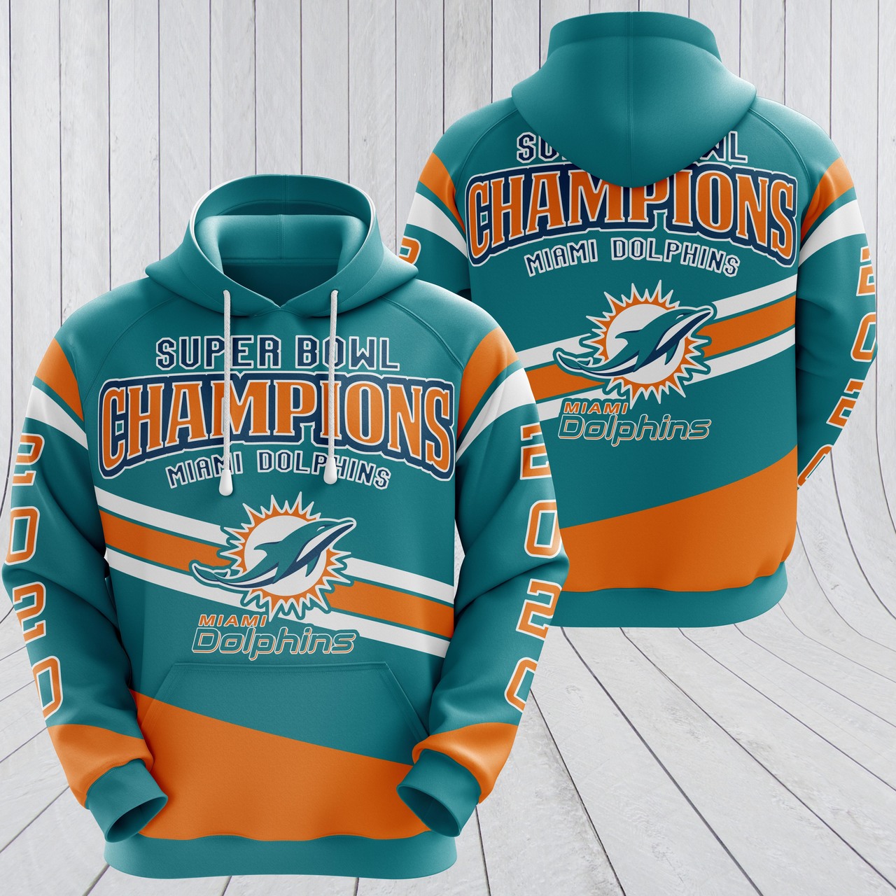 Miami Dolphins Hoodie 3D Nfl Champions - Image 2