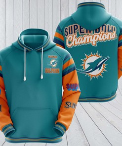 Miami Dolphins Hoodie 3D Nfl Super Bowl Champions