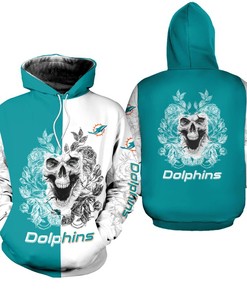 Miami Dolphins Hoodie 3D Skull Limited Edition All Over Print Gifts For Nfl Fans