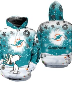 Miami Dolphins Hoodie 3D Xmas Snoopy Limited Edition