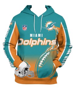 Miami Dolphins Hoodie 3D Zip Hoodie Cute Flame Balls Graphic Gifts for Fans