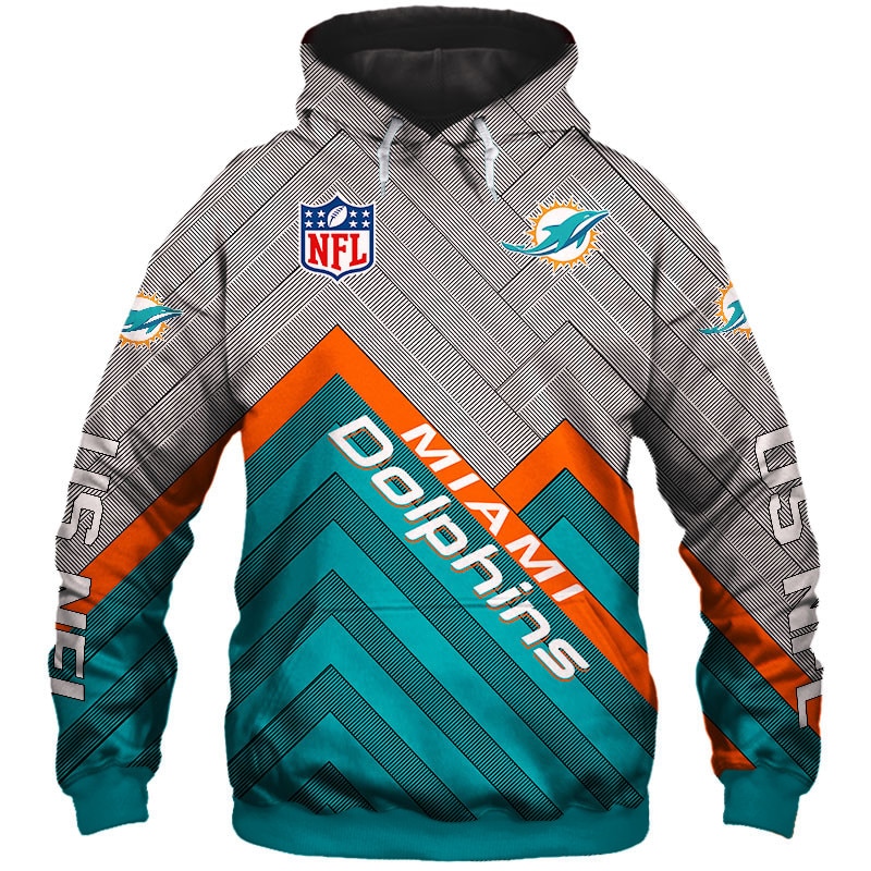 Miami Dolphins Hoodie 3D Zip Hoodie Pullover Size S-5Xl - Image 3