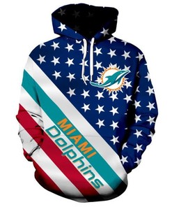 Miami Dolphins Hoodie 3Damerican Flag