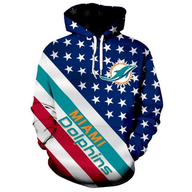 Miami Dolphins Hoodie 3Damerican Flag