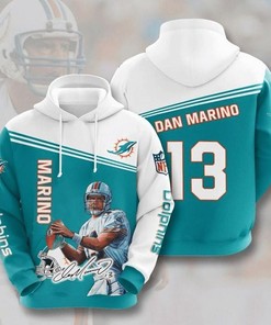 Miami Dolphins Hoodie Dan Marino 3D, Zip-Up Hoodie For Fan