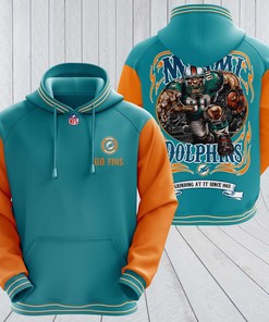 Miami Dolphins Hoodie Fathead Mascot 3D