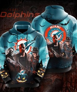 Miami Dolphins Hoodie Halloween 3D