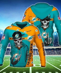 Miami Dolphins Hoodie Hip Hop Skull 3D