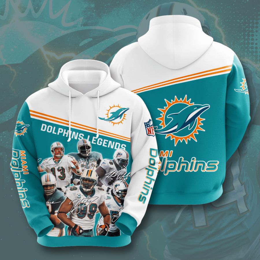 Miami Dolphins Hoodie Legends Signatures Limited Edition Full 3D All Over Print - Image 2