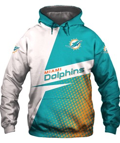 Miami Dolphins Hoodie Long Sleeve Zip Hoodie for Fan