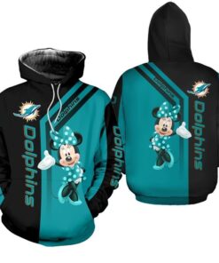 Miami Dolphins Hoodie Minnie Mouse 3D