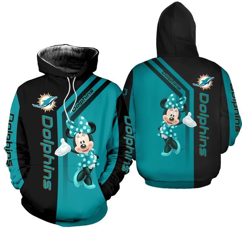 Miami Dolphins Hoodie Minnie Mouse 3D