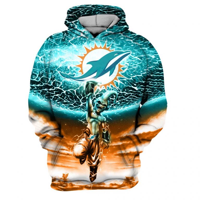 Miami Dolphins Hoodie Nfl Kid Buu Dragon Ball Z 3D - Image 2
