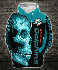 Miami Dolphins Hoodie Nfl Skull 3D