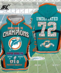 Miami Dolphins Hoodie Super Bowl Vii Champions Season For Fan 3D