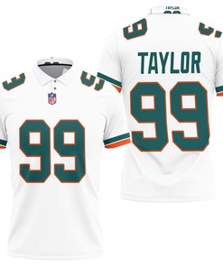 Miami Dolphins Jason Taylor #99 Great Player White 2019 Alternate Game Polo Shirt