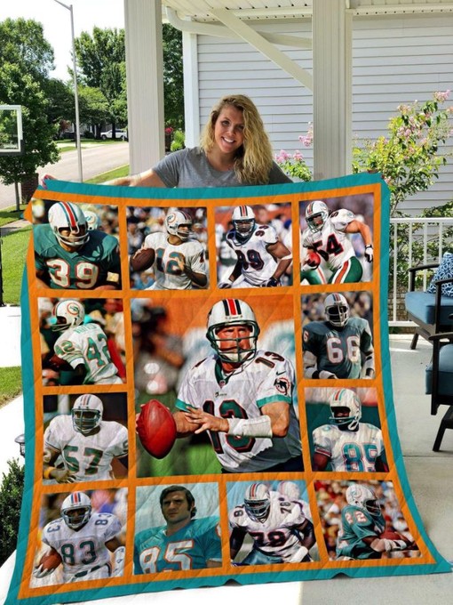 Miami Dolphins Legends Quilt Blanket Bedding Set