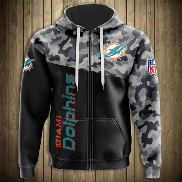 Miami Dolphins Military 3D All Over Print Hoodie, Zip-Up Hoodie