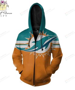 Miami Dolphins Nfl 3D All Over Print Hoodie Zip-Up Hoodie