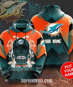 Miami Dolphins Nfl Hoodie Bandana Skull Limited Edition