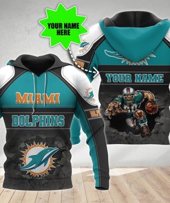Miami Dolphins Personalized All Over Printed Hoodie