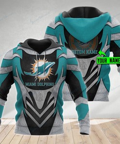 Miami Dolphins Personalized All Over Printed Hoodie, Zip-Up Hoodie For Fan