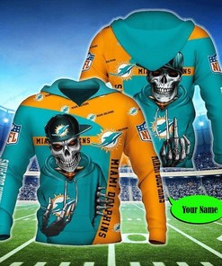 Miami Dolphins Personalized All Over Printed, Zip-Up Hoodie For Fan
