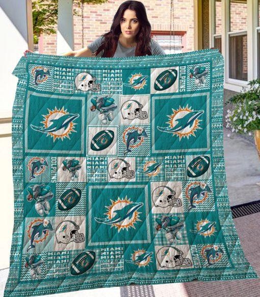 Miami Dolphins Quilt Blanket Bedding Set for Home Décor