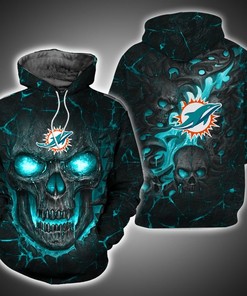 Miami Dolphins Skull 3D Print Hoodie Gifts For NFL Fans