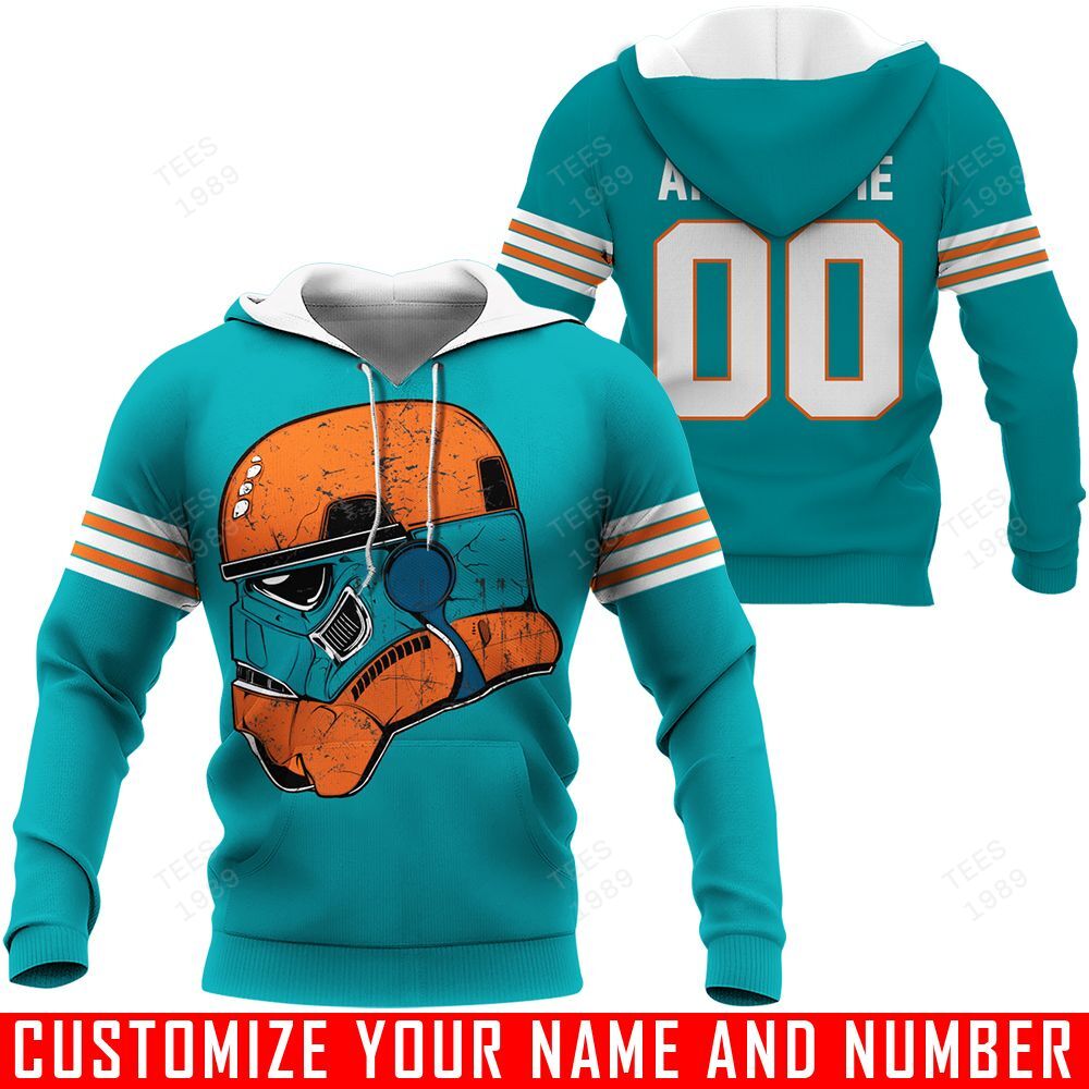 Miami Dolphins Trooper Helmet Customize Name And Number