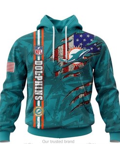 Miami Dolphins United States Flag Hoodie 3D Custom Nfl