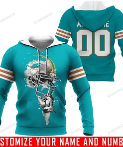 Miami Dolphins V1 Helmets Customize Name And Number 1