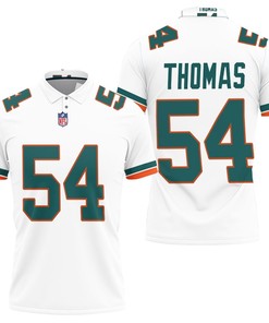 Miami Dolphins Zach Thomas #54 Nfl American Football White 2019 Alternate Game Polo Shirt