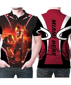 Miami Heat Jimmy Butler 22 Nba Great Player Basketball Team Logo Walk On Fire 3d Designed Allover Gift For Miami Fans Polo Shirt